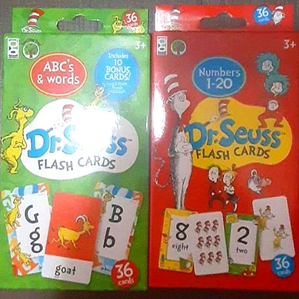 Set of 2 New Dr Seuss Flashcards